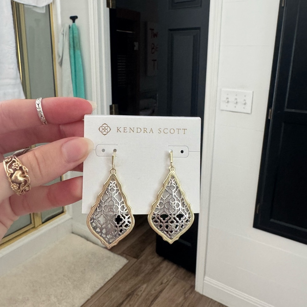 Kendra Scott Gold and Silver Filigree Earrings